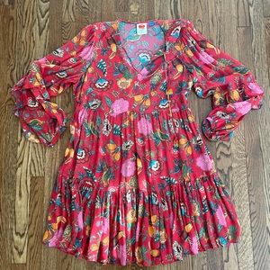 FARM Rio Dress: Size Large - Red/Multicolored